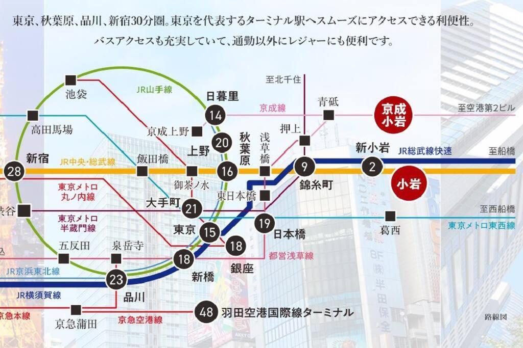 טוקיו Jinghouse小岩 Direct To Shinjuku/Airport/Close To Station מראה חיצוני תמונה